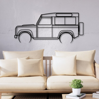 Intra απο ξύλο plywood  Χρώμα wenge 3mm-4mm πάχος - Defender 90 Car Silhouette Δίασταση 20x20 cm INTRAFABR-88204375 - Image 1