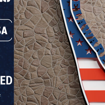 Intra απο ξύλο plywood  Χρώμα wenge 3mm-4mm πάχος - Delaware USA 3d Flag Paper Cut Δίασταση 1200x1200 cm INTRAFABR-114815550 - Image 1