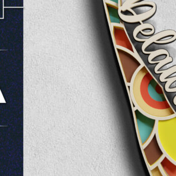 Intra απο ξύλο plywood  Χρώμα wenge 3mm-4mm πάχος - Delaware USA State 3d Paper Cut Δίασταση 30x20 cm INTRAFABR-114061367 - Image 1