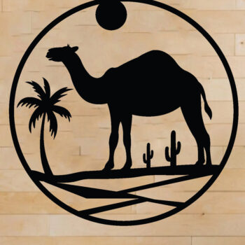 Intra απο ξύλο plywood  Χρώμα wenge 3mm-4mm πάχος - Desert Camel Scene τέχνη τοίχου, λέιζερ Δίασταση 40x50 cm INTRAFABR-114060942 - Image 1