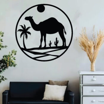 Intra απο ξύλο plywood  Χρώμα wenge 3mm-4mm πάχος - Desert Camel Scene τέχνη τοίχου, λέιζερ Δίασταση 40x50 cm INTRAFABR-114060942 - Image 2