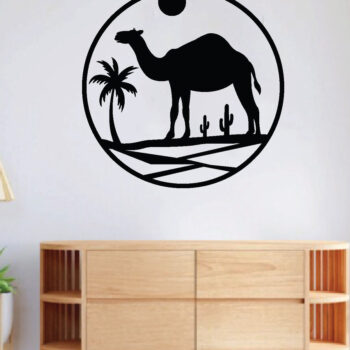 Intra απο ξύλο plywood  Χρώμα wenge 3mm-4mm πάχος - Desert Camel Scene τέχνη τοίχου, λέιζερ Δίασταση 40x50 cm INTRAFABR-114060942 - Image 3