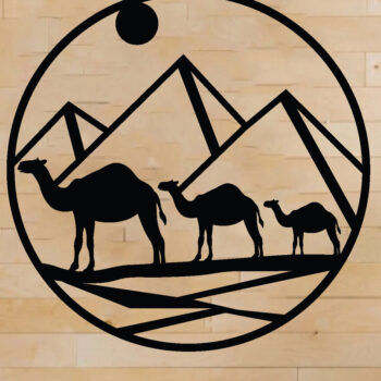 Intra απο ξύλο plywood Χρώμα wenge 3mm-4mm πάχος - Desert Camel Scene τέχνη τοίχου, λέιζερ Δίασταση 40x50 cm INTRAFABR-114060100 - Image 1