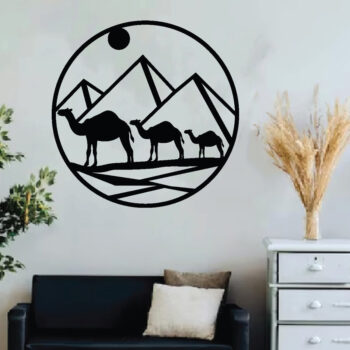 Intra απο ξύλο plywood Χρώμα wenge 3mm-4mm πάχος - Desert Camel Scene τέχνη τοίχου, λέιζερ Δίασταση 40x50 cm INTRAFABR-114060100 - Image 2
