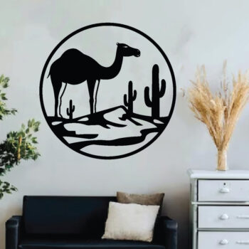 Intra απο ξύλο plywood  Χρώμα wenge 3mm-4mm πάχος - Desert Camel Scene τέχνη τοίχου, λέιζερ Δίασταση 40x50 cm INTRAFABR-114061026 - Image 2