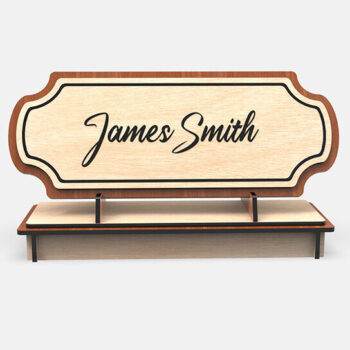 Intra απο ξύλο plywood  Χρώμα wenge 3mm-4mm πάχος - κοπής λέιζερ πινακίδας γραφείου Δίασταση 30x20 cm INTRAFABR-122676727 - Image 2