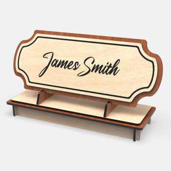 Intra απο ξύλο plywood  Χρώμα wenge 3mm-4mm πάχος - κοπής λέιζερ πινακίδας γραφείου Δίασταση 30x20 cm INTRAFABR-122676727 - Image 3