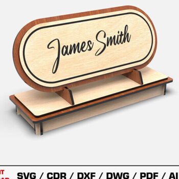 Intra απο ξύλο plywood  Χρώμα wenge 3mm-4mm πάχος - κοπής λέιζερ πινακίδας γραφείου Δίασταση 30x20 cm INTRAFABR-120840330 - Image 1