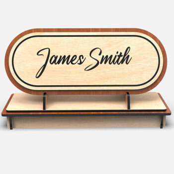 Intra απο ξύλο plywood  Χρώμα wenge 3mm-4mm πάχος - κοπής λέιζερ πινακίδας γραφείου Δίασταση 30x20 cm INTRAFABR-120840330 - Image 2