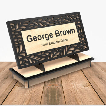 Intra απο ξύλο plywood  Χρώμα wenge 3mm-4mm πάχος - κοπής λέιζερ πινακίδας γραφείου Δίασταση 30x20 cm INTRAFABR-120840326 - Image 1