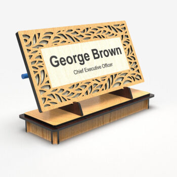 Intra απο ξύλο plywood  Χρώμα wenge 3mm-4mm πάχος - κοπής λέιζερ πινακίδας γραφείου Δίασταση 30x20 cm INTRAFABR-120840326 - Image 5