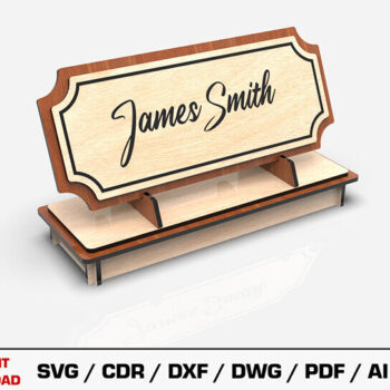 Intra απο ξύλο plywood  Χρώμα wenge 3mm-4mm πάχος - κοπής λέιζερ πινακίδας γραφείου Δίασταση 30x20 cm INTRAFABR-98279802 - Image 1