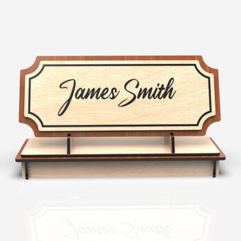 Intra απο ξύλο plywood  Χρώμα wenge 3mm-4mm πάχος - κοπής λέιζερ πινακίδας γραφείου Δίασταση 30x20 cm INTRAFABR-98279802 - Image 2