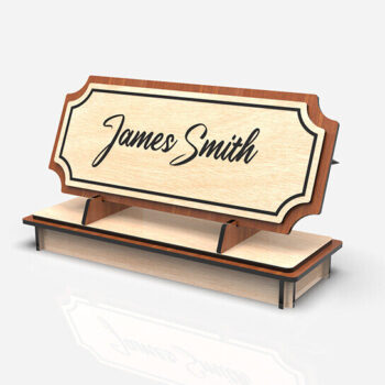 Intra απο ξύλο plywood  Χρώμα wenge 3mm-4mm πάχος - κοπής λέιζερ πινακίδας γραφείου Δίασταση 30x20 cm INTRAFABR-98279802 - Image 3