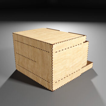 Intra απο ξύλο plywood  Χρώμα wenge 3mm-4mm πάχος - Desk Organizer 7 Συρταριέρα Κουτί αποθήκευσης Δίασταση 48x1 cm INTRAFABR-97783210 - Image 8