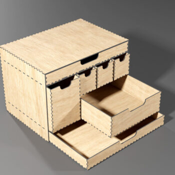 Intra απο ξύλο plywood  Χρώμα wenge 3mm-4mm πάχος - Desk Organizer 7 Συρταριέρα Κουτί αποθήκευσης Δίασταση 48x1 cm INTRAFABR-97783210 - Image 14