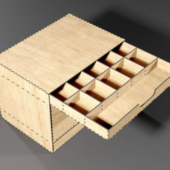 Intra απο ξύλο plywood  Χρώμα wenge 3mm-4mm πάχος - Desk Organizer 7 Συρταριέρα Κουτί αποθήκευσης Δίασταση 48x1 cm INTRAFABR-97783210 - Image 20