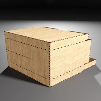 Intra απο ξύλο plywood  Χρώμα wenge 3mm-4mm πάχος - Desk Organizer 7 Κουτιά αποθήκευσης συρταριών Δίασταση 48x1 cm INTRAFABR-97783237 - Image 4