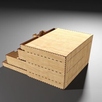 Intra απο ξύλο plywood  Χρώμα wenge 3mm-4mm πάχος - Desk Organizer 7 Κουτιά αποθήκευσης συρταριών Δίασταση 48x1 cm INTRAFABR-97783237 - Image 5