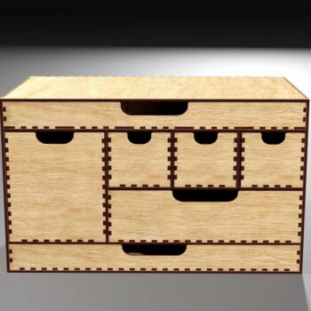 Intra απο ξύλο plywood  Χρώμα wenge 3mm-4mm πάχος - Desk Organizer 7 Κουτιά αποθήκευσης συρταριών Δίασταση 48x1 cm INTRAFABR-97783237 - Image 10