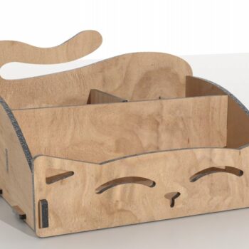 Intra απο ξύλο plywood  Χρώμα wenge 3mm-4mm πάχος - Desk Organizer Cat Files Δίασταση 30x20 cm INTRAFABR-97785775 - Image 2