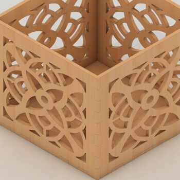 Intra απο ξύλο plywood  Χρώμα wenge 3mm-4mm πάχος - Desk Organizer / διακοσμητικού κουτιού Δίασταση 20x20 cm INTRAFABR-48377638 - Image 4