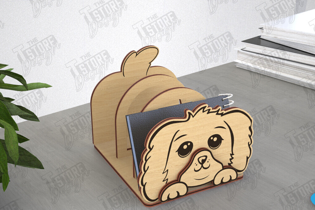 Intra απο ξύλο plywood  Χρώμα wenge 3mm-4mm πάχος - Οργανωτής γραφείου | Σχήμα σκύλου | Διοργανωτής Δίασταση 30x20 cm INTRAFABR-98973292