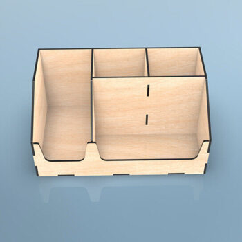 Intra απο ξύλο plywood Χρώμα wenge 3mm-4mm πάχος - Desk Organizer κοπής με λέιζερ Δίασταση 20x20 cm INTRAFABR-95781402 - Image 2