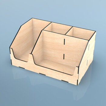 Intra απο ξύλο plywood Χρώμα wenge 3mm-4mm πάχος - Desk Organizer κοπής με λέιζερ Δίασταση 20x20 cm INTRAFABR-95781402 - Image 3