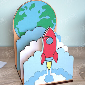 Intra απο ξύλο plywood  Χρώμα wenge 3mm-4mm πάχος - Οργανωτής γραφείου | Πύραυλος | CNC Δίασταση 30x20 cm INTRAFABR-96053659 - Image 1