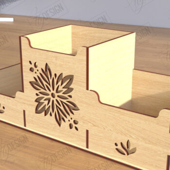 Intra απο ξύλο plywood  Χρώμα wenge 3mm-4mm πάχος - Desktop Office Organizer | CNC Δίασταση 30x20 cm INTRAFABR-95780829 - Image 1