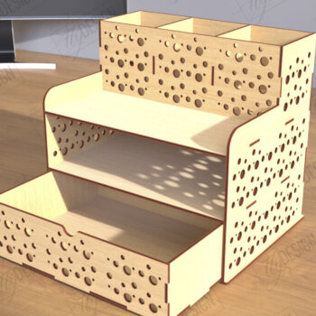 Intra απο ξύλο plywood  Χρώμα wenge 3mm-4mm πάχος - Desktop Office Organizer Σετ κοπής με λέιζερ Δίασταση 30x20 cm INTRAFABR-95780916 - Image 6