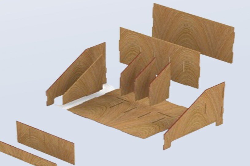 Intra απο ξύλο plywood  Χρώμα wenge 3mm-4mm πάχος - Desktop Organizer Κουτί ξύλινης κοπής με λέιζερ Δίασταση 250x165 cm INTRAFABR-123627254