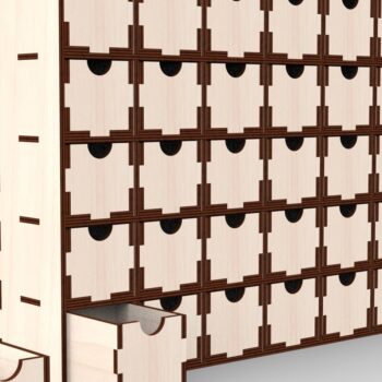 Intra απο ξύλο plywood  Χρώμα wenge 3mm-4mm πάχος - Desktop Organizer κοπής με λέιζερ Δίασταση 30x20 cm INTRAFABR-123621063 - Image 1