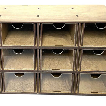 Intra απο ξύλο plywood  Χρώμα wenge 3mm-4mm πάχος - Desktop Organizer , Hobby Storage Box Δίασταση 15x30 cm INTRAFABR-123507693 - Image 4