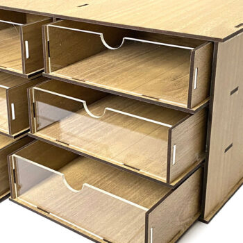 Intra απο ξύλο plywood Χρώμα wenge 3mm-4mm πάχος - Desktop Organizer , Hobby Storage Box Δίασταση 15x30 cm INTRAFABR-123621043 - Image 2