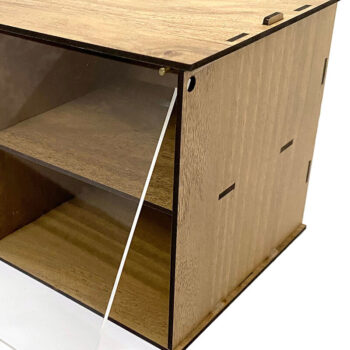 Intra απο ξύλο plywood  Χρώμα wenge 3mm-4mm πάχος - Desktop Organizer , Hobby Storage Box Δίασταση 15x15 cm INTRAFABR-123621047 - Image 2