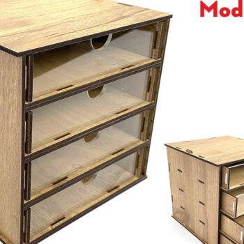 Intra απο ξύλο plywood  Χρώμα wenge 3mm-4mm πάχος - Desktop Organizer , Hobby Storage Box Δίασταση 15x15 cm INTRAFABR-123621048 - Image 1