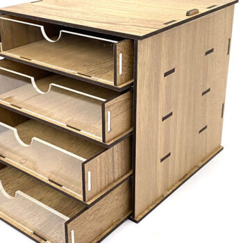 Intra απο ξύλο plywood  Χρώμα wenge 3mm-4mm πάχος - Desktop Organizer , Hobby Storage Box Δίασταση 15x15 cm INTRAFABR-123621048 - Image 2