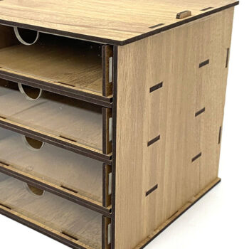 Intra απο ξύλο plywood  Χρώμα wenge 3mm-4mm πάχος - Desktop Organizer , Hobby Storage Box Δίασταση 15x15 cm INTRAFABR-123621048 - Image 3