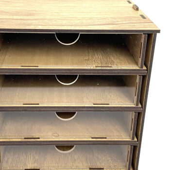 Intra απο ξύλο plywood  Χρώμα wenge 3mm-4mm πάχος - Desktop Organizer , Hobby Storage Box Δίασταση 15x15 cm INTRAFABR-123621048 - Image 4