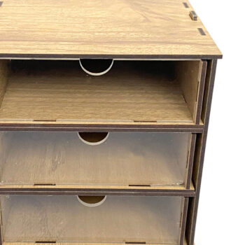 Intra απο ξύλο plywood  Χρώμα wenge 3mm-4mm πάχος - Desktop Organizer , Hobby Storage Box Δίασταση 15x15 cm INTRAFABR-123621051 - Image 4