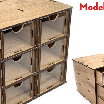 Intra απο ξύλο plywood  Χρώμα wenge 3mm-4mm πάχος - Desktop Organizer , Hobby Storage Box Δίασταση 15x15 cm INTRAFABR-123627200 - Image 1