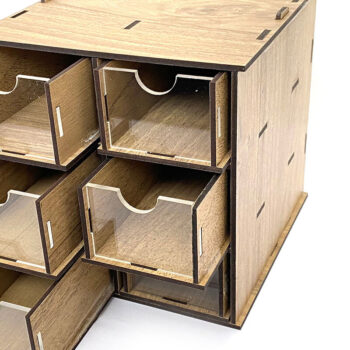 Intra απο ξύλο plywood  Χρώμα wenge 3mm-4mm πάχος - Desktop Organizer , Hobby Storage Box Δίασταση 15x15 cm INTRAFABR-123627200 - Image 2