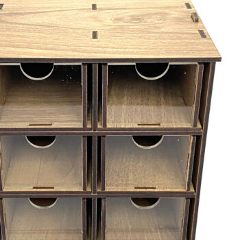 Intra απο ξύλο plywood  Χρώμα wenge 3mm-4mm πάχος - Desktop Organizer , Hobby Storage Box Δίασταση 15x15 cm INTRAFABR-123627200 - Image 4