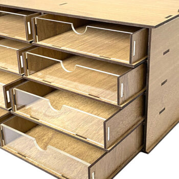 Intra απο ξύλο plywood Χρώμα wenge 3mm-4mm πάχος - Desktop Organizer , Hobby Storage Box Δίασταση 15x30 cm INTRAFABR-123627205 - Image 2