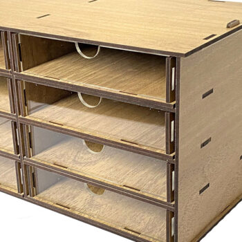 Intra απο ξύλο plywood Χρώμα wenge 3mm-4mm πάχος - Desktop Organizer , Hobby Storage Box Δίασταση 15x30 cm INTRAFABR-123627205 - Image 3