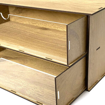 Intra απο ξύλο plywood  Χρώμα wenge 3mm-4mm πάχος - Desktop Organizer , Hobby Storage Box Δίασταση 15x30 cm INTRAFABR-123434418 - Image 2