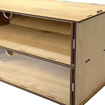 Intra απο ξύλο plywood  Χρώμα wenge 3mm-4mm πάχος - Desktop Organizer , Hobby Storage Box Δίασταση 15x30 cm INTRAFABR-123434418 - Image 3