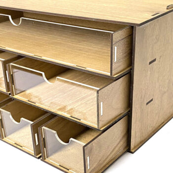 Intra απο ξύλο plywood  Χρώμα wenge 3mm-4mm πάχος - Desktop Organizer , Hobby Storage Box Δίασταση 15x30 cm INTRAFABR-123627206 - Image 2